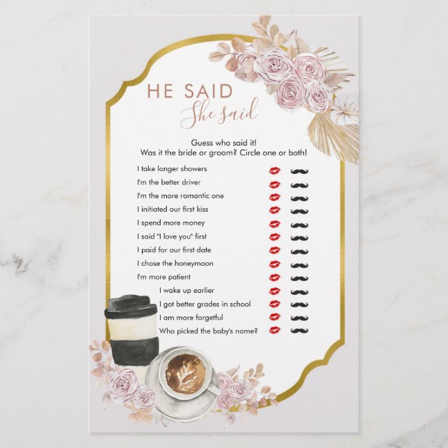 Boho Love is Brewing Bridal Shower He Said SheSaid (Front)