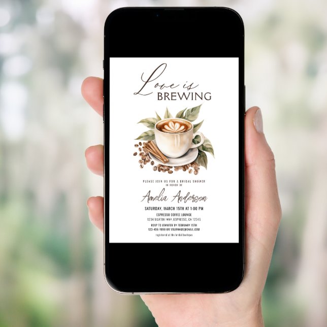 Boho Love is Brewing Bridal Shower Invitation (Front Digital)