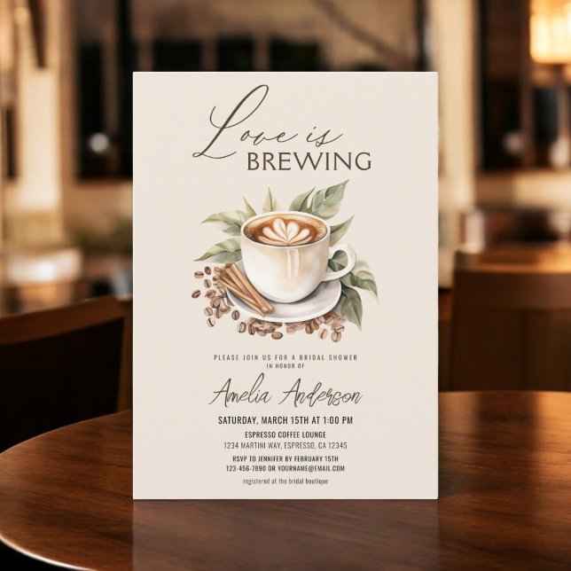 Boho Love is Brewing Bridal Shower Invitation (Creator Uploaded)