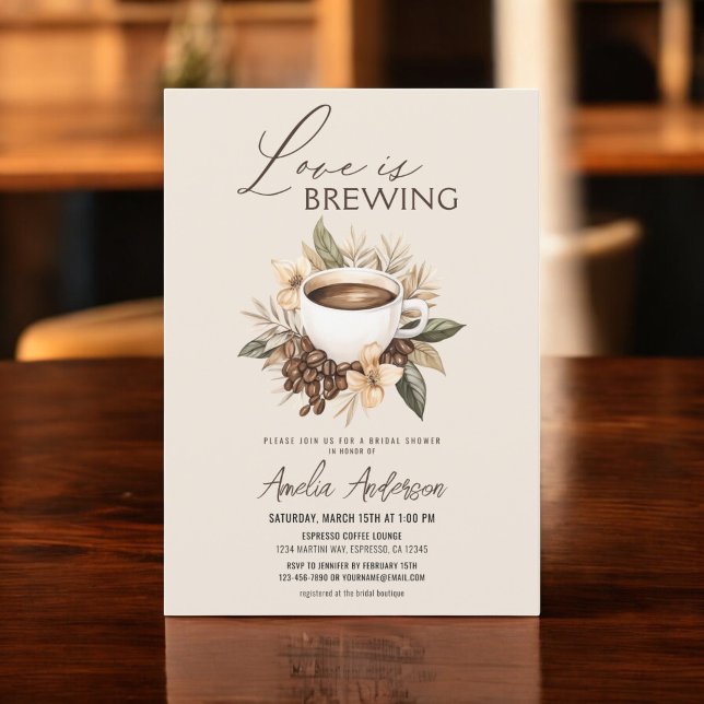 Boho Love is Brewing Bridal Shower Invitation (Creator Uploaded)