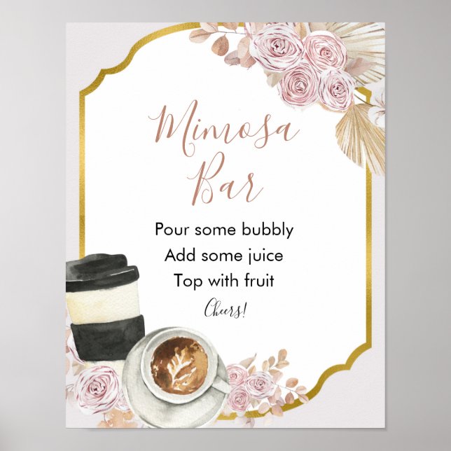 Boho Love is Brewing Bridal Shower Mimosa Bar Sign (Front)