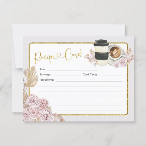 Boho Love Is Brewing Bridal Shower Recipe Card