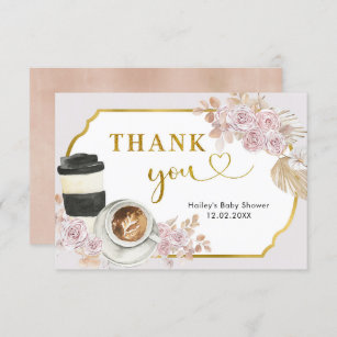 Boho Love is Brewing Bridal Shower Thank You Card