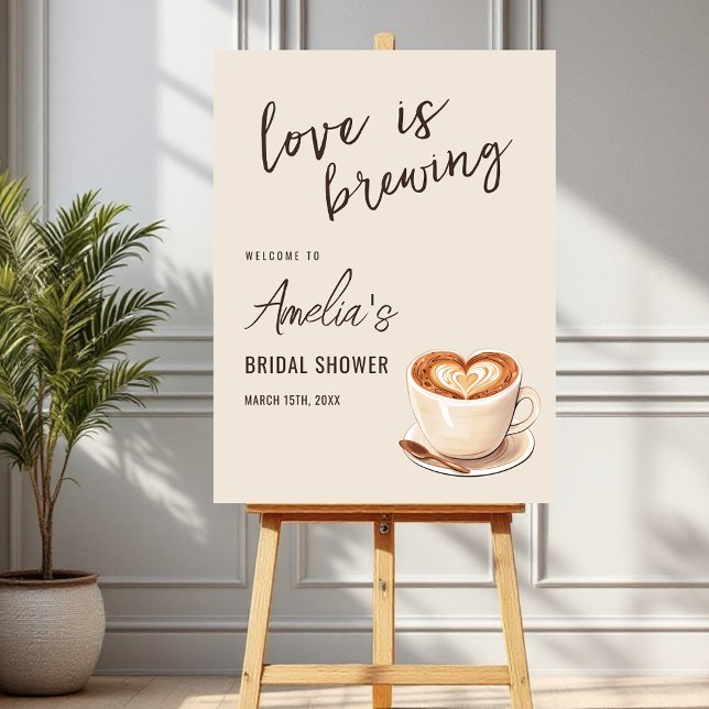 Boho Love is Brewing Coffee Bridal Shower Foam Board (Creator Uploaded)