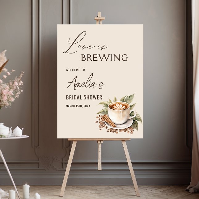 Boho Love is Brewing Coffee Bridal Shower Foam Board (Creator Uploaded)