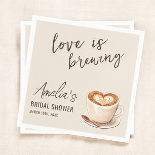 Boho Love is Brewing Coffee Bridal Shower Napkins