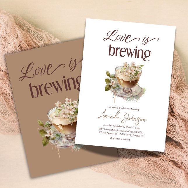Boho Love is Brewing Floral Bridal Shower Brunch Invitation (Creator Uploaded)