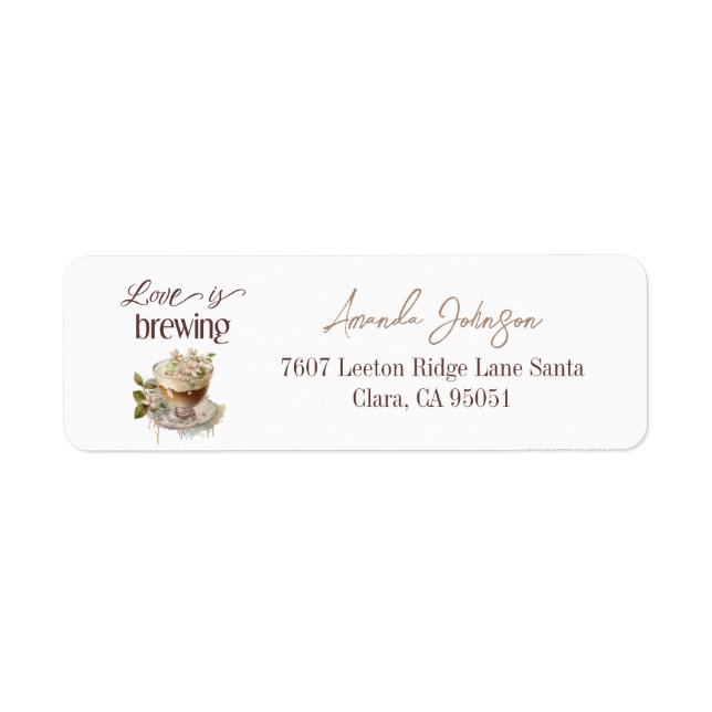 Boho Love is Brewing Floral Bridal Shower Brunch Label (Front)
