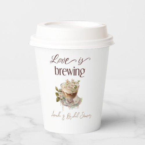 Boho Love is Brewing Floral Bridal Shower Brunch Paper Cups