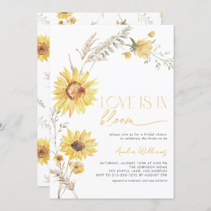 Boho Love is in Bloom Sunflower Botanical Invitation