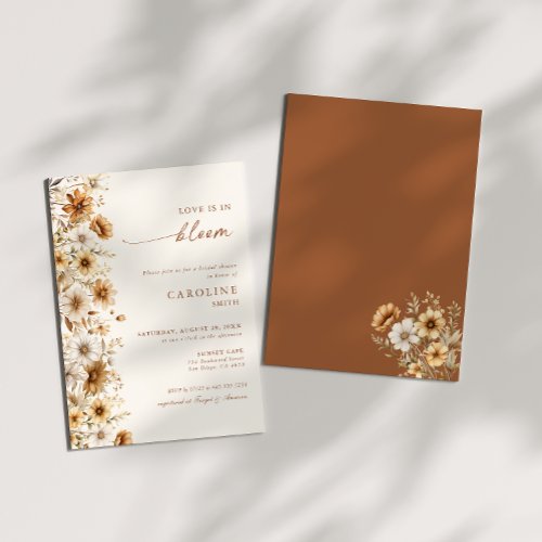 Boho Love Is In Bloom Wildflower Bridal Shower Invitation