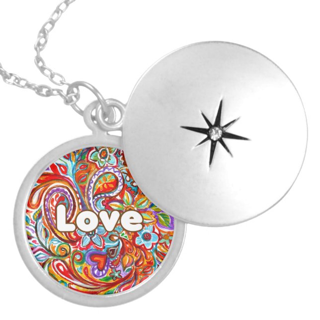 Boho Love Silver Plated Necklace (Front)