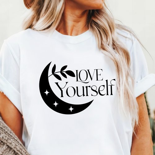 Boho Love Yourself Crescent Moon Inspirational  Tri_Blend Shirt