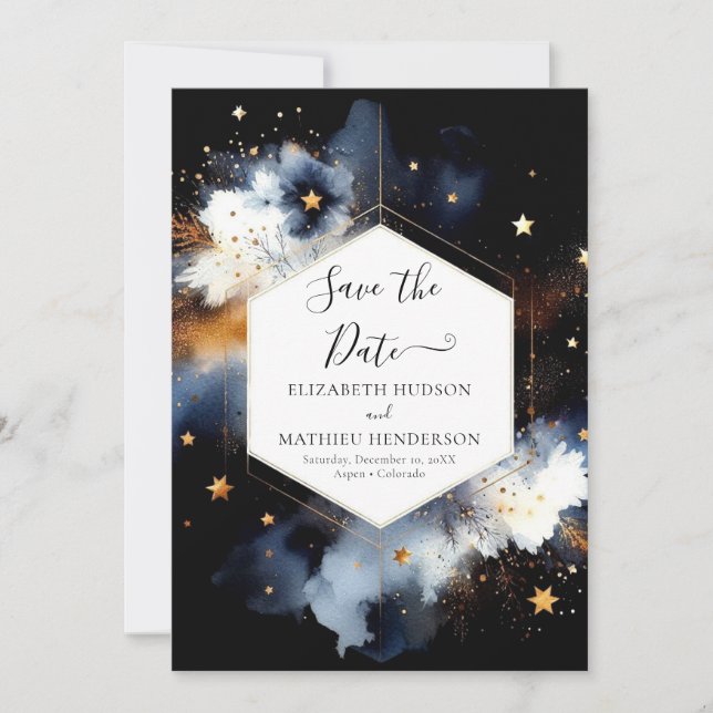 Boho Lovely Celestial Wedding Save The Date (Front)