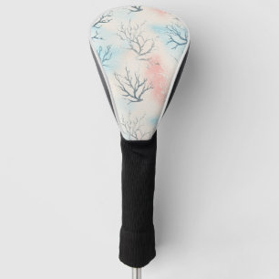 Boho Luxe Watercolor Coastal Coral Pattern (1) Golf Head Cover