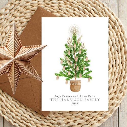 Boho Macrame Christmas Tree Holiday Card