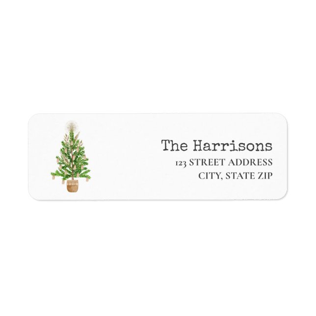 Boho Macrame Christmas Tree Label (Front)