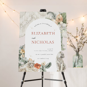 Boho Macrame Tiger Wedding Welcome Sign