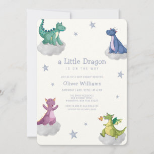 Boho Magical Little Dragon Baby Shower  Invitation