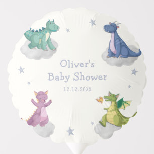 Boho Magical Little Stars Dragon Baby Shower Balloon