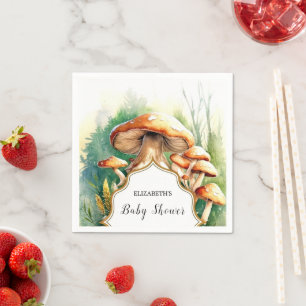 Boho Magical Mushroom Baby Shower Napkins