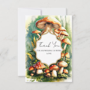 Boho Magical Mushroom Baby Shower Thank You Card