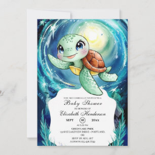 Boho Magical Ocean Turtle Baby Shower Invitation