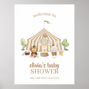 Boho Magical Safari Circus Baby Shower Welcome  Poster