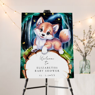 Boho Magical Wolf Baby Shower Welcome Sign