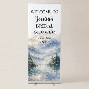 Boho Maintain Lake Trees Adventure Bridal Shower  Retractable Banner