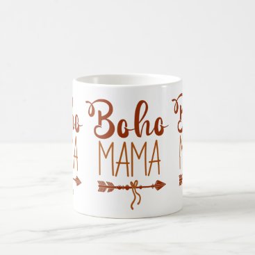 Boho Mama Feather Arrow Typography Coffee Mug