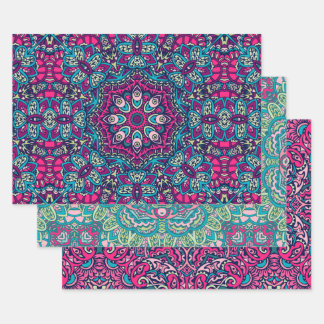 Boho Mandala Abstract Design Wrapping Paper Sheets