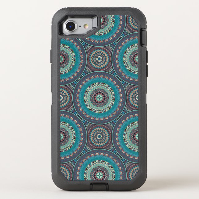Boho mandala abstract pattern design otterbox iPhone case (Back)