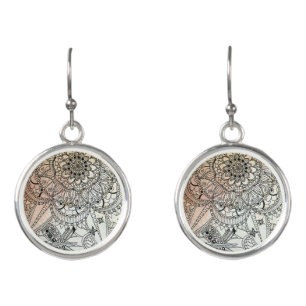Boho Mandala Bohemian Art Earrings