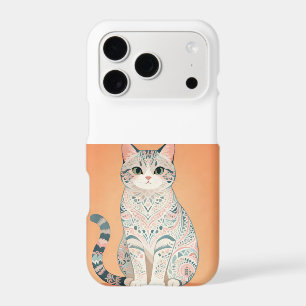 Boho Mandala Cat Pastel Ornamental Paisley Kitty iPhone 17 Pro Case