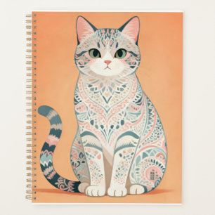 Boho Mandala Cat Pastel Ornamental Paisley Kitty Planner