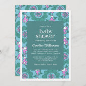 Boho Mandala Flower Colorful Groovy Baby Shower Invitation (Front/Back)