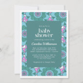 Boho Mandala Flower Colorful Groovy Baby Shower Invitation (Front)