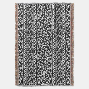 Boho Mandala Flower & Leaf Throw Blanket