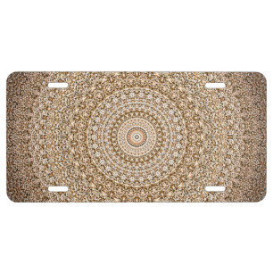 Boho Mandala Geometric License Plate