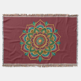 Boho Mandala Hippie Boho Throw Blanket