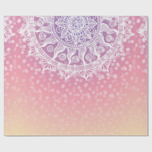 Boho Mandala Sunset Ombre Wrapping Paper