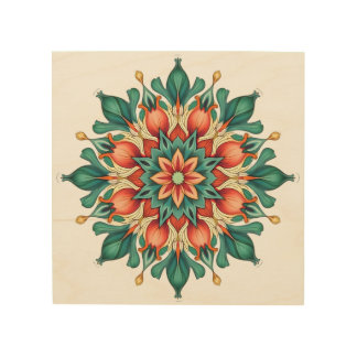 Boho Mandala Wall Art - Turquoise, Coral, and Gold