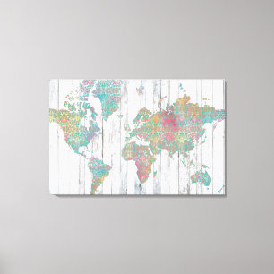 Boho Map II Canvas Print