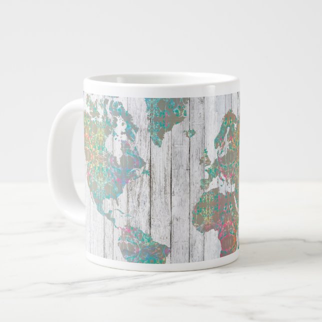 Boho Map II Giant Coffee Mug (Front Left)