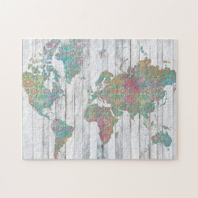 Boho Map II Jigsaw Puzzle (Horizontal)