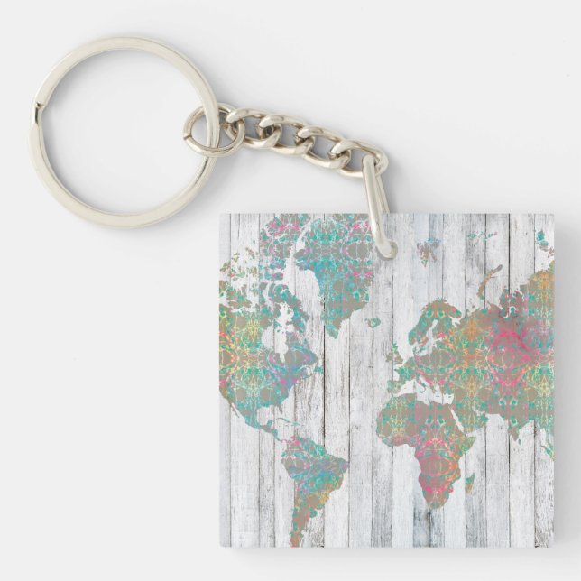Boho Map II Keychain (Front)