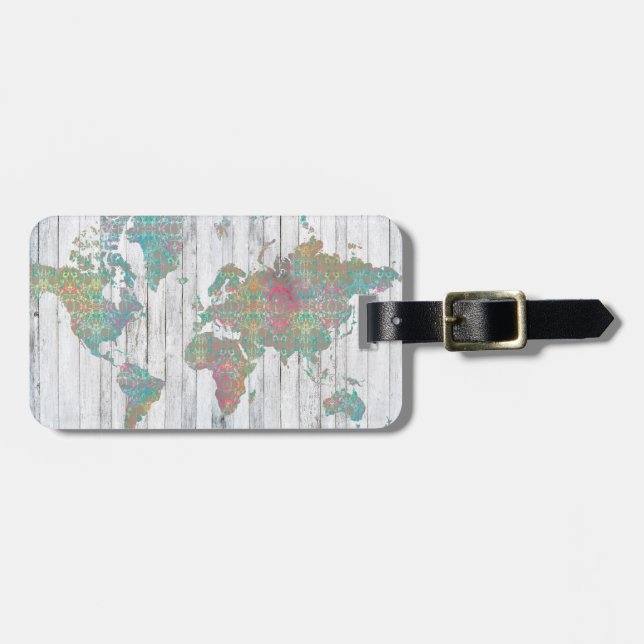 Boho Map II Luggage Tag (Front Horizontal)