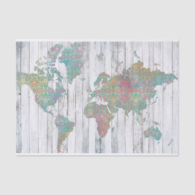 Boho Map II Tissue Paper (Front)