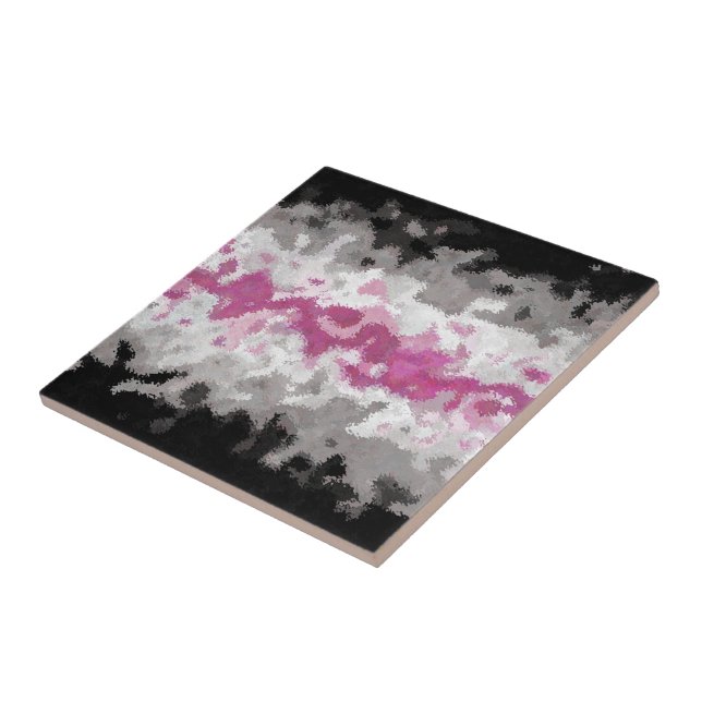 Boho Marbled Abstract Librafeminine Pride Flag Ceramic Tile (Side)